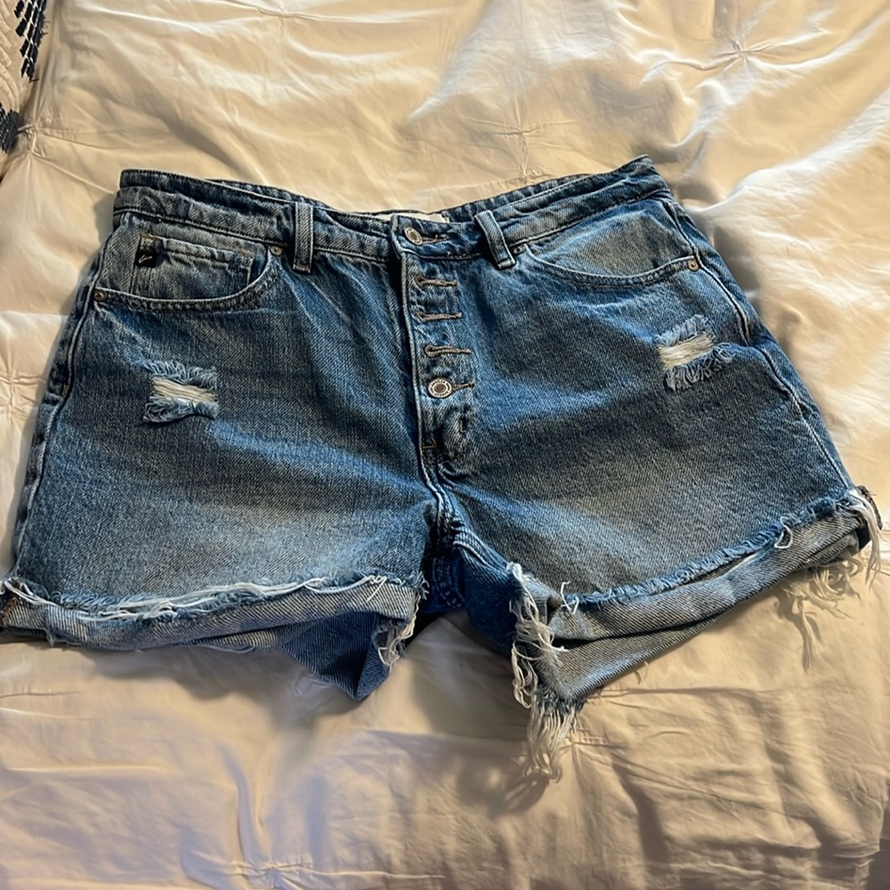 KanCan Blue Distressed Jean Shorts